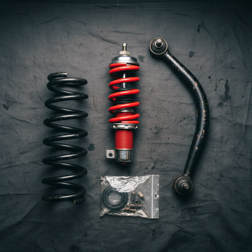 Suspension parts: coilover shock, spring, control arm