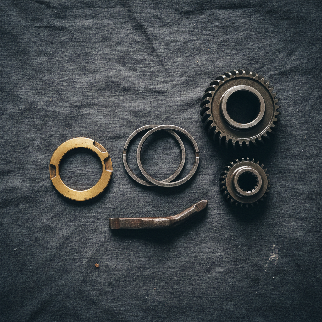 Transmission parts: synchronizer rings and helical gears